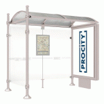 ABRI BUS PROVINCE 2.50 M CAISSON 1 BARDAGE BOULE GRIS 7044 - PROCITY