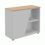 ARMOIRE BASSE HELYOS H 76 X L 90 CM TOP CHÊNE PORTE À GAUCHE BLANC