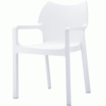 CHAISE EMPILBALE DIVA ACCOUDOIRS / BLANC - FURNITRADE