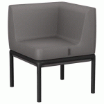 CHAUFFEUSE D'ANGLE LOTUA ENDUIT PVC GINKO GRIS SOURIS - SOKOA