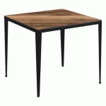 TABLE BOLONIA 80 X 80 CM STRAT OLIVIER / ACIER NOIR - JAYSO
