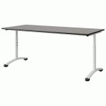 TABLE MALIBU 180X80 T3/T6 DL ST BÉTON F186/NOIR BLC 9016