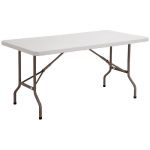 TABLE PLIANTE POLYÉTHYLÈNE RECTANGLE 182 X 76 CM - PLATEAU GRIS - PIEDS GRIS