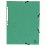 CHEMISE À ÉLASTIQUE 3 RABATS CARTE LUSTRÉE 355GM² - A4 - VERT - LOT DE 50
