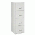 CLASSEUR MONOBLOC 4 TIROIRS - GRIS