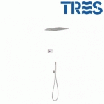 KIT DE DOUCHE THERMOSTATIQUE ÉLECTRONIQUE ET ENCASTRÉ SHOWER TECHNOLOGY ACIER - TRES 09286308AC