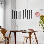 LINDBY SAMAR SUSPENSION LED, NOIRE, À 10 LAMPES
