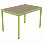 TABLE CARÉLIE 120X80 T6 STR POLY. HÊTRE MIEL BEIGE/VERT AC - MOBIDECOR