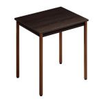 TABLE POLYVALENTE RECTANGLE - L. 70 X P. 60 CM - PLATEAU NOIR - PIEDS BRUN