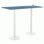 TABLE ROXANE 140 X 40 X 74 CM 2 PIEDS CÉDRE BLEU/BLANC