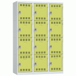 VESTIAIRE 3 COLONNES 400MM 4 CASES MORAILLON ANIS - VINCO