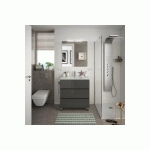MEUBLE DE SALLE DE BAIN FUSSION LINE 800 3 TIROIRS GRIS BRILLANT 797 X 868 X 450 MM - SALGAR 23265