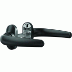 POIGNÉES DE PORTE SUR ROSACES ÉTROITES SCOOT POUR MENUISERIE ALUMINIUM - NOIR MAT VACHETTE