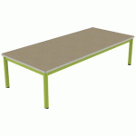 TABLE CARÉLIE MOB 180X80 T1 STR POLY. HM. BEIGE/VERT AC - MOBIDECOR