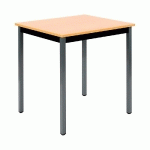 TABLE POLYVALENTE RECTANGLE - L. 70 X P. 60 CM - PLATEAU HETRE - PIEDS GRIS