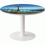 TABLE RONDE Ø 115 CM PLATEAU DÉCOR LAGUNE- MANUTAN EXPERT