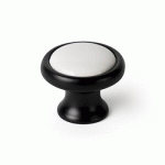 BOUTON DE MEUBLE EN ACIER ET PORCELAINE NOIR MAT ET BLANC CS 220691 INTERGES