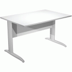 BUREAU DROIT PIEDS L EN MÉTAL FAST 120 CM BLANC CHROME