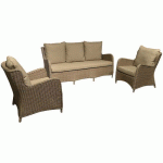 ENSEMBLE DÉTENTE LILIA : 2 FAUTEUILS 1 CANAPÉ - BRUN