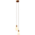 LAMPE SUSPENSION MULTIPLE 2 BRAS AVEC CÂBLE TEXTILE ET FINITIONS EN MÉTAL KIT BRICOLAGE - SANS AMPOULE - CUIVRE SATINÉ - SANS AMPOULE