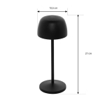 LINDBY LAMPE DE TABLE LED RECHARGEABLE ARIETTY, NOIR, LOT DE 2, ALU