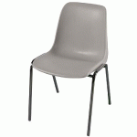 LOT DE 5 CHAISES COQUE M2 PANAMA PIÈTEMENT CHROMÉ NON ACCROCHE COLORIS GRIS - MANUTAN COLLECTIVITÉS