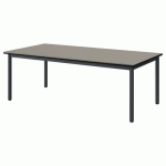 TABLE MALIBU 160X80 T2 4P STR ANTIB GRIS U727/NOIR GRIS 7016