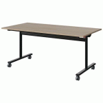 TABLE MALIBU RAB. 160X80 T5 DL STRA ABS CHÊNE 1146/NOIR 9005