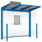 ABRI BUS VENISE 2.50 M AVEC BARDAGES LATÉRAUX - BLEU 5010 - PROCITY