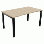 BUREAU ASTRO ARCHE DROIT ÉCHANCRÉ 140 X 80 CHÊNE FIL/NOIR - BURONOMIC