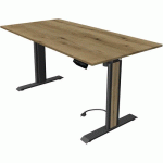 BUREAU RÉGLABLE MOVE 1 ADVANCE ÉRABLE/ANTHRACITE - 160X80 CM - KERKMANN