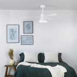 FARO BARCELONA VENTILATEUR DE PLAFOND AMELIA CONE LAMPE LED BLANC