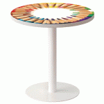 GUÉRIDON BAS EASY OFFICE PIED MÉTAL Ø 60CM PLATEAU COLORIS DÉCOR CRAYONS COULEUR - MANUTAN COLLECTIVITÉS