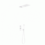KIT DE DOUCHE THERMOSTATIQUE ET ENCASTRÉ BLOCK SYSTEM AVEC FERMETURE ET RÉGLAGE DU DÉBIT (2 VOIES) - TRES 20625202BM BLANC MAT