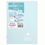KOVERBOOK BLUSH CAHIER PIQUÉ A5 96 PAGES LIGNÉ COUVERTURE POLYPROPYLÈNE OPAQUE BICOLORE. - BLEU GIVRÉ/CORAIL - LOT DE 5