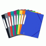 LOT DE 25 - CHEMISE 3 RABATS OXFORD EUROFOLIO+ PRESTIGE A4 AVEC ÉLASTIQUE COUVERTURE CARTE ASSORTI