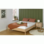 PACK LIT MALAU + MATELAS  BOIS NATUREL 160X200 CM/OPT:MATELAS HAVEL HD