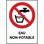 PANNEAU ISO EN 7010 - EAU NON POTABLE - P005  - 210 X 148 MM (A5) - PVC DOS ADHÉSIF