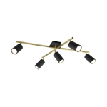 MARLEY SPOTLIGHT GOLD RODS 5 SPOTS CYLINDRIQUES NOIRS RÉGLABLES TRIO LIGHTING