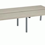 PÔLE DE 4 BUREAUX DROITS CHÊNE GRIS L 140 X P 80 CM PIÉTEMENT MÉTAL ALUMINIUM - ARCH