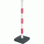 POTEAU PVC 0,90M ROUGE/BLANC SUR SOCLE À LESTER 4KG - NOVAP - 2001083