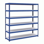 RAYONNAGE MANUTAN RAPID 1 2440X2440X610 6 TAB BLEU MÉLA