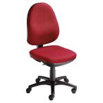 SIÈGE DE BUREAU À ROULETTES LIFE - AJUSTABLE - EN TISSU - HAUTEUR DOSSIER 50 CM - COULEUR BORDEAUX