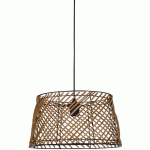 SUSPENSION KENDARI FORME DÔME Ø36 EN MÉTAL / ROTIN - MANUTAN COLLECTIVITÉS