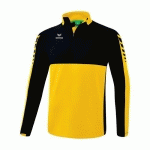 SWEAT DEMI-ZIP ADULTE - ERIMA - SIX WINGS JAUNE/NOIR