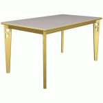 TABLE IRISS 140 X 80 CM 4P - STRAT GRIS ARGILE/HÊTRE NATUREL