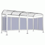 ABRI VÉLOS VOÛTE M INITIAL/COMPLÉMENTAIRE - BARDAGES POLYCARBONATE - BLANC 9010 - MANUTAN COLLECTIVITÉS