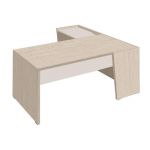 BUREAU DROIT CANBERRA - L.200 X P.80 CM - PLATEAU CHÊNE - PIEDS PLEINS