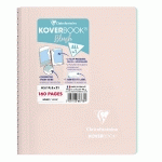 CAHIER RELIURE INTÉGRALE ENVELOPPANTE KOVERBOOK BLUSH A5 160 PAGES LIGNÉ COUVERTURE POLYPROPYLÈNE OPAQUE BICOLORE - ROSE POUDRÉ/MENTHE À L'EAU - LOT DE 5