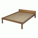 LIT NOVA PMR TÊTE PANNEAU BOIS 140 X 190 SOMMIER À LATTES CHÊNE/TAUPE - MANUTAN COLLECTIVITÉS